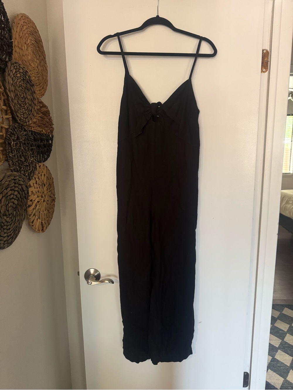 Old Navy Black Spaghetti-Strap Jumpsuit with Front Tie